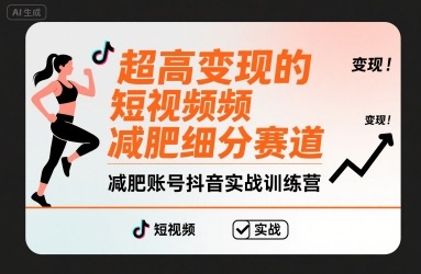 超高变现的短视频减肥细分赛道，减肥账号抖音实战训练营-湘创网