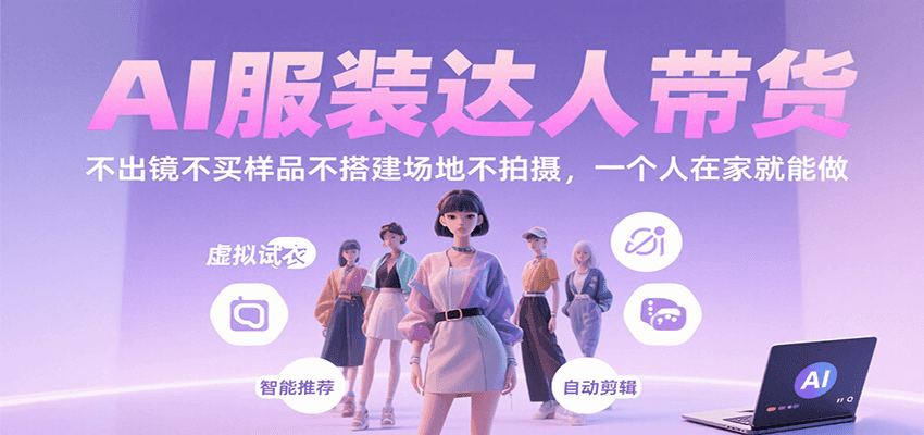 AI服装达人带货，不出镜不买样品不搭建场地不拍摄，一个人在家就能做-湘创网