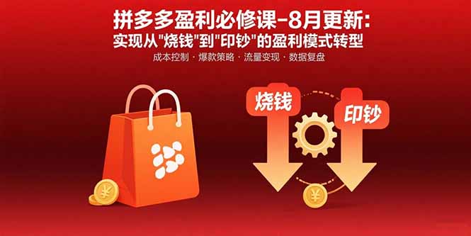 （15771期）拼多多盈利必修课-8月更新：突破运营瓶颈 实现从烧钱到印钞的盈利模式转型-湘创网