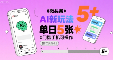 微头条AI新玩法，小白单日5张+，0门槛手机可操作【附工具指令】-湘创网