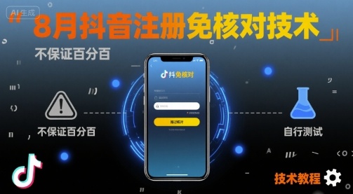 8月抖音注册免核对技术，不保证百分百，自测-湘创网