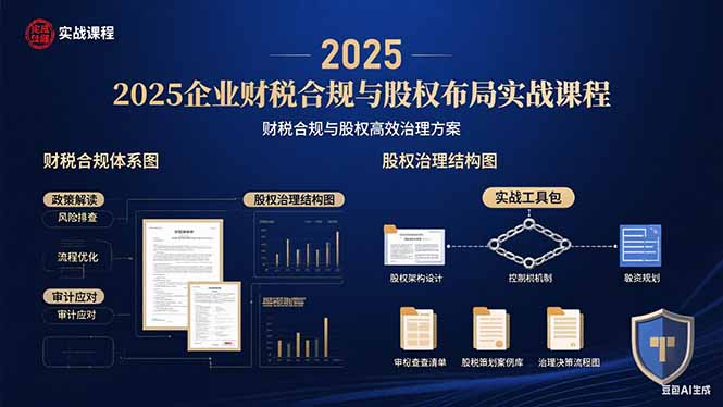 （15802期）2025企业财税合规与股权布局的实战课程：财税合规与股权高效治理方案-湘创网