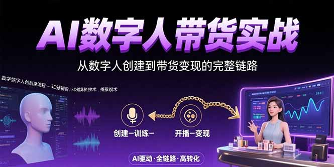 （15548期）AI数字人+带货实战：从数字人创建到带货变现的完整链路-湘创网