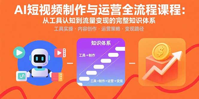 （15863期）AI短视频制作与运营全流程课程：从工具认知到流量变现的完整知识体系-湘创网