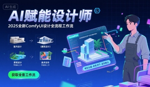 AI赋能设计师， 2025全新comfyui设计全流程工作流 ，室内-建筑-景观-美术，零基础直接上手-湘创网
