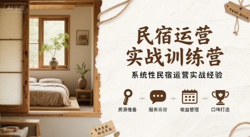 民宿运营实战训练营，系统性民宿运营实战经验-湘创网
