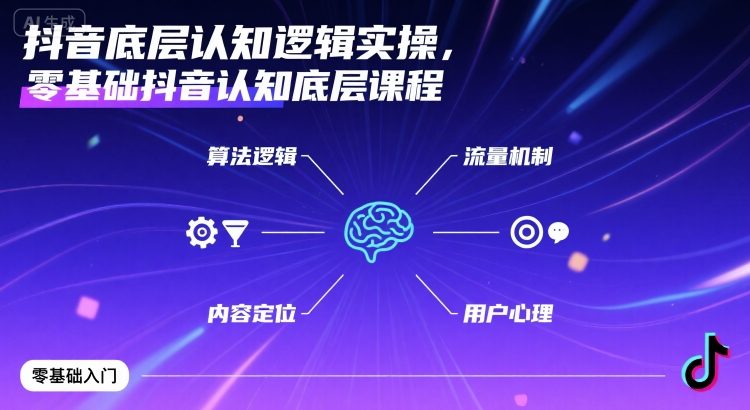 抖音底层认知逻辑实操，零基础抖音认知底层课程-湘创网