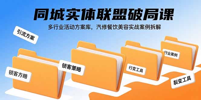 （15833期）同城实体联盟破局课，多行业活动方案库，汽修餐饮美容实战案例拆解-湘创网
