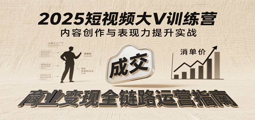 2025短视频大V训练营：内容创作/表现力提升/商业变现，从账号定位到高客单成交-湘创网