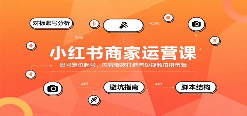 小红书商家运营课，账号定位起号、内容爆款打造与短视频拍摄剪辑-湘创网