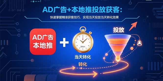 （15637期）AD广告+本地推投放获客：快速掌握精准获客技巧，实现当天投放当天转化效果-湘创网