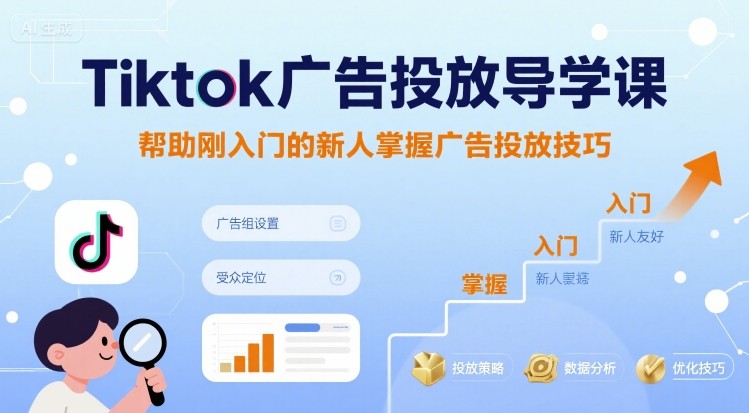 Tiktok广告投放导学课，帮助刚入门的新人掌握广告投放技巧-湘创网