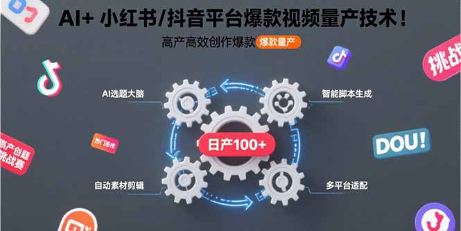 （15624期）AI+小红书/抖音平台爆款视频量产技术：高产高效创作爆款视频！-湘创网