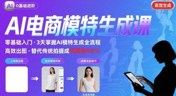 AI模特进阶课程，0基础高效生成逼真电商模特图-湘创网