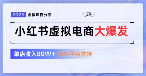 小红书虚拟店铺  蓝海项目  小白轻松一天3张+-湘创网