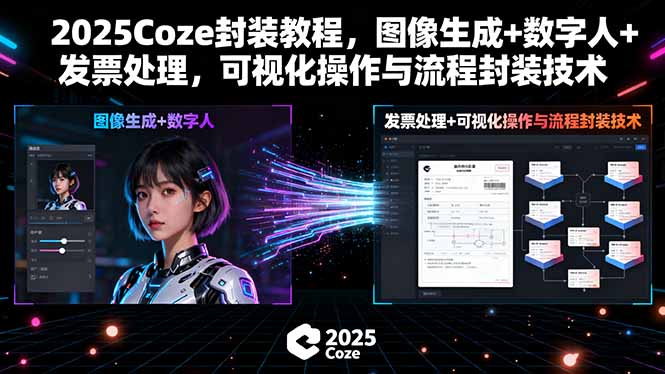 （15980期）2025Coze封装教程，图像生成+数字人+发票处理，可视化操作与流程封装技术-湘创网