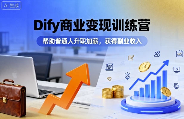 Dify商业变现训练营，帮助普通人升职加薪，获得副业收入-湘创网