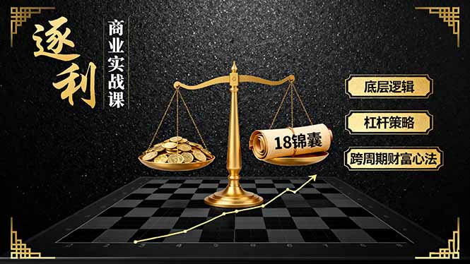 （16046期）《逐 利》商业实战课，底层逻辑、杠杆策略、18锦囊，跨周期财富心法-湘创网