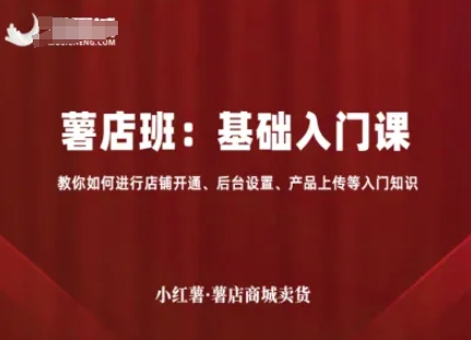 小红薯薯店商城卖货，基础入门课，教你如何进行店铺开通、后台设置、产品上传等入门知识-湘创网
