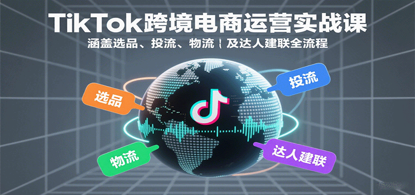 TikTok跨境电商运营实战课：涵盖选品、投流、物流及达人建联全流程-湘创网