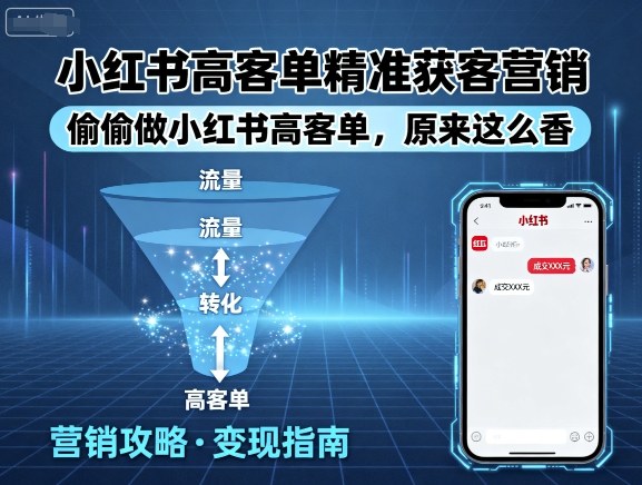 小红书高客单精准获客营销，偷偷做小红书高客单，原来这么香-湘创网