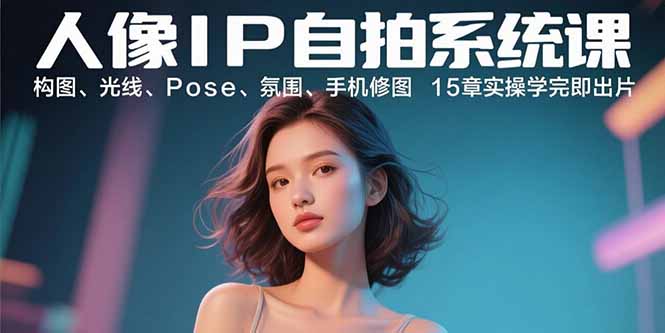 （15920期）人像IP自拍系统课：构图、光线、Pose、氛围、手机修图 15章实操学完即出片-湘创网