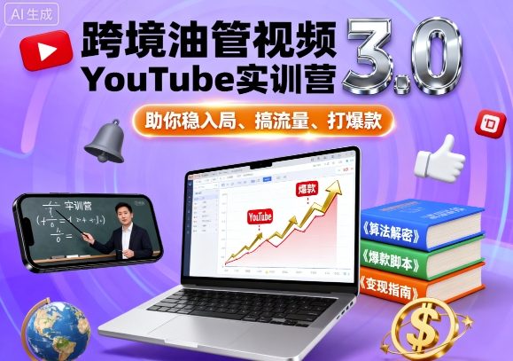 跨境油管视频YouTube实训营3.0，助你稳入局、搞流量、打爆款-湘创网