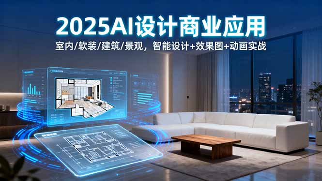 （16052期）2025AI设计商业应用：室内/软装/建筑/景观，智能设计+效果图+动画实战-湘创网