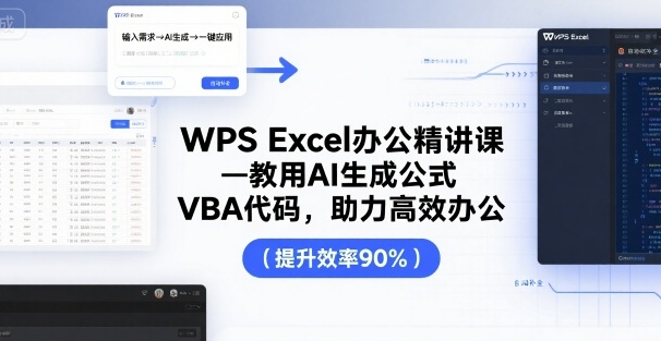 WPS Excel办公精讲课，教用 AI 生成公式，VBA 代码，助力高效办公-湘创网