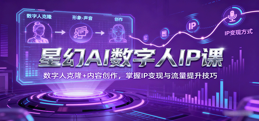 星幻AI数字人IP课，数字人克隆+内容创作，掌握IP变现与流量提升技巧-湘创网