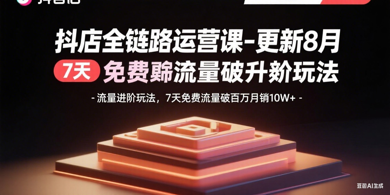 （15918期）抖店全链路运营课-更新8月：流量进阶玩法，7天免费流量破百万月销10W+-湘创网