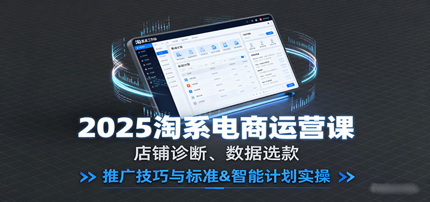 2025淘系电商运营课：店铺诊断、数据选款，推广技巧与标准&智能计划实操-湘创网