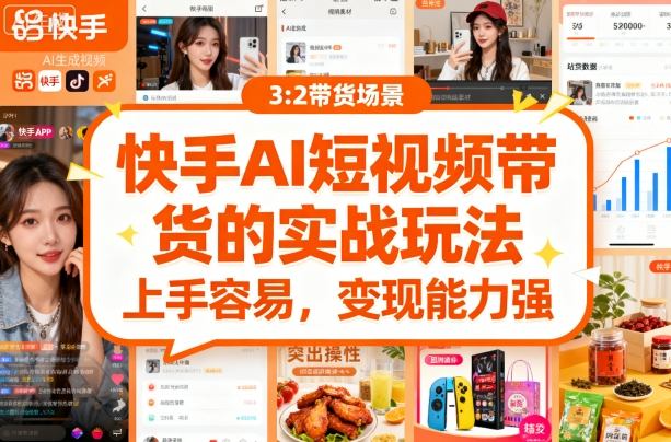 快手ai短视频带货的实战玩法，上手容易，变现能力强-湘创网