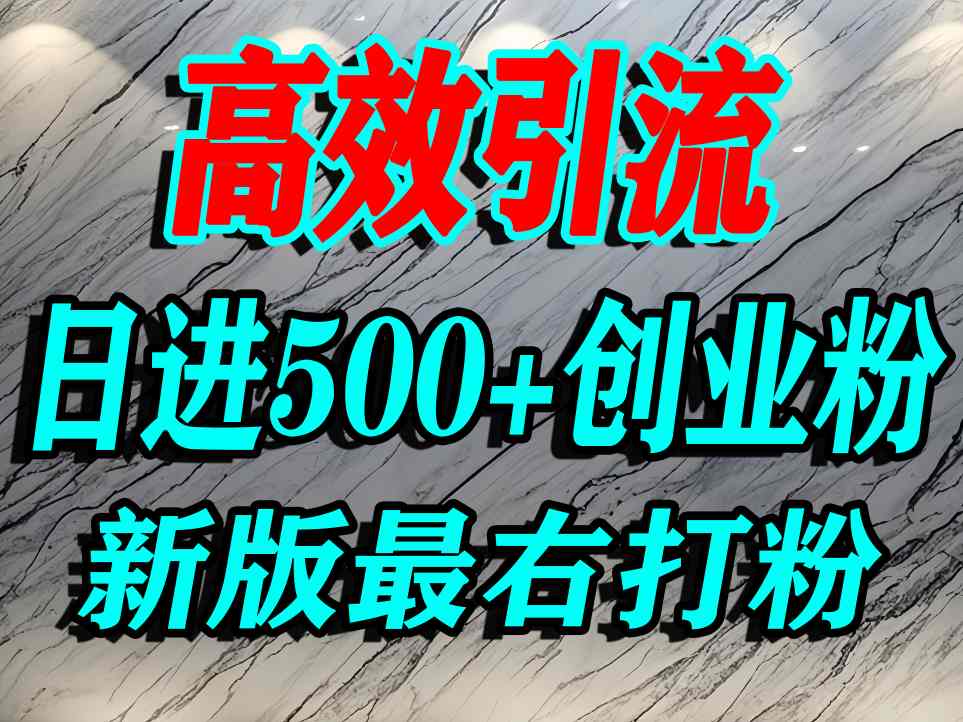 最右打创业粉，百分之九十九同行都不知道的空白蓝海，单人日引500+精准流量-湘创网