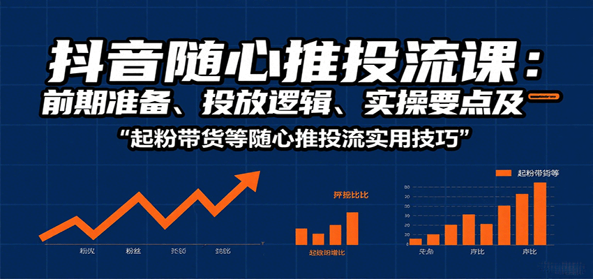 抖音随心推投流课：前期准备、投放逻辑、实操要点及起粉带货等随心推投流实用技巧-湘创网