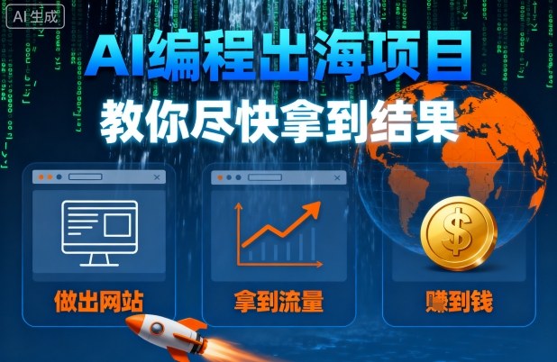 AI编程出海项目，教你尽快拿到结果-做出网站、拿到流量、賺到钱-湘创网