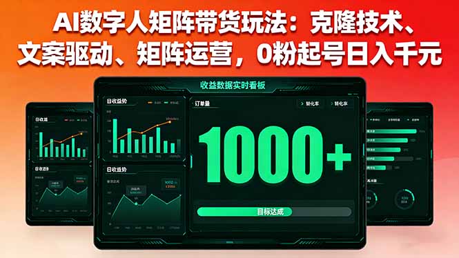 （16050期）AI数字人矩阵带货玩法：克隆技术、文案驱动、矩阵运营，0粉起号日入千元-湘创网