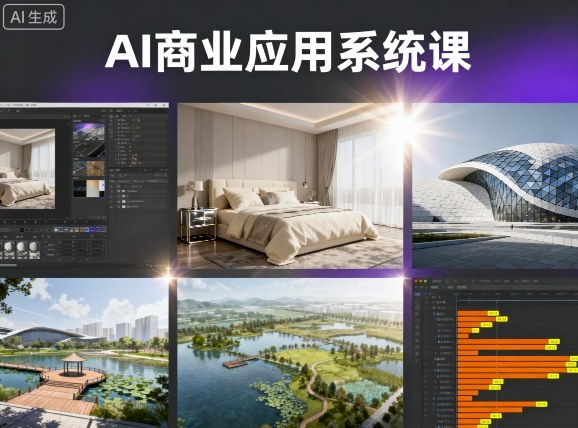 AI商业应用系统课，室内-软装-建筑-景观，智能设计+效果图+动画画实战-湘创网