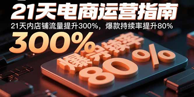 （15957期）21天电商运营指南：21天内店铺流量提升300%，爆款持续率提升80%-湘创网
