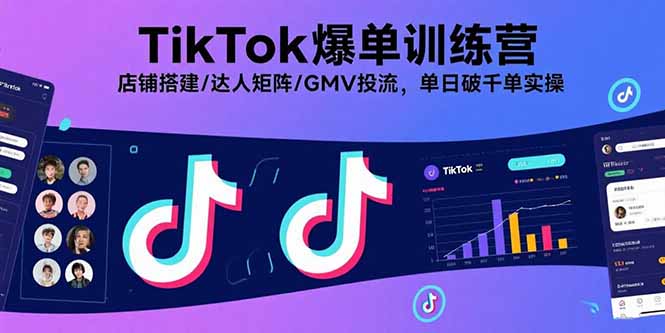 （15920期）TikTok爆单训练营，店铺搭建/达人矩阵/GMV投流，单日破千单实操-湘创网
