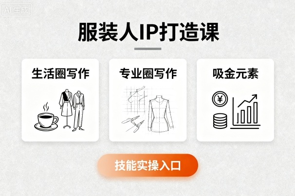服装人IP打造课，文案创富+生活圈写作+专业圈写作+服装人专属+吸金元素+技能实操-湘创网