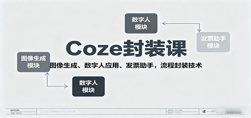 Coze封装课，图像生成、数字人应用、发票助手，流程封装技术-湘创网