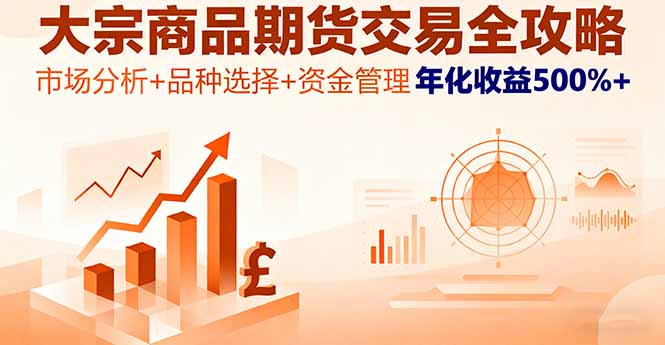 （16083期）大宗商品期货交易全攻略，市场分析+品种选择+资金管理，年化收益500%+-湘创网