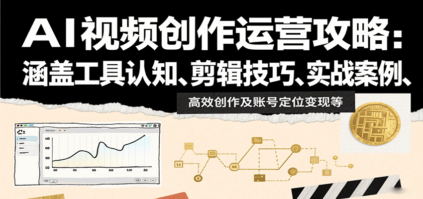 AI视频创作运营攻略：涵盖工具认知、剪辑技巧、实战案例、高效创作及账号定位变现等-湘创网
