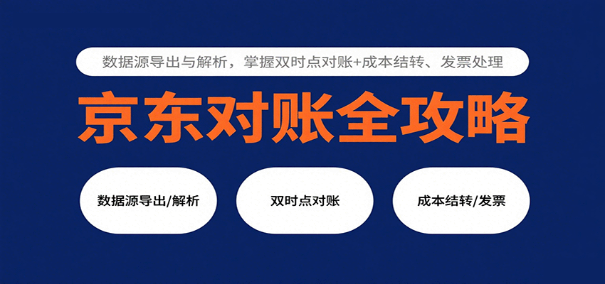 京东对账全攻略：数据源导出与解析，掌握双时点对账+成本结转、发票处理-湘创网