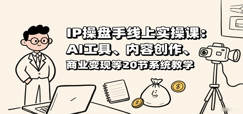 IP操盘手线上实操课：AI工具、内容创作、商业变现等20节系统教学-湘创网