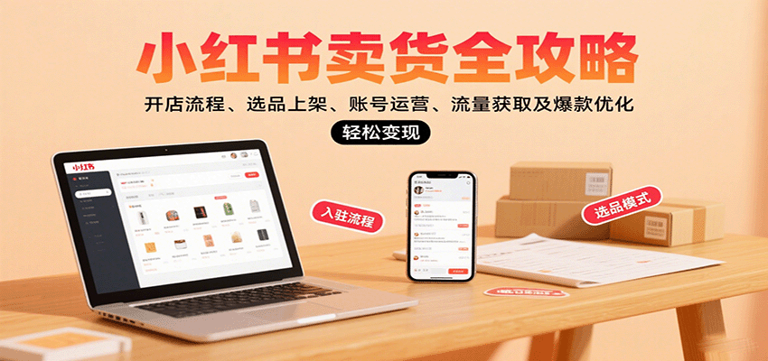 小红书卖货全攻略：开店流程、选品上架、账号运营、流量获取及爆款优化，轻松变现-湘创网