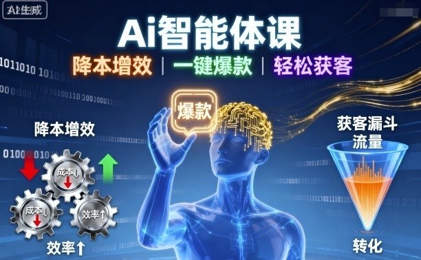 Ai智能体课，降本增效，一键爆款，轻松获客-湘创网