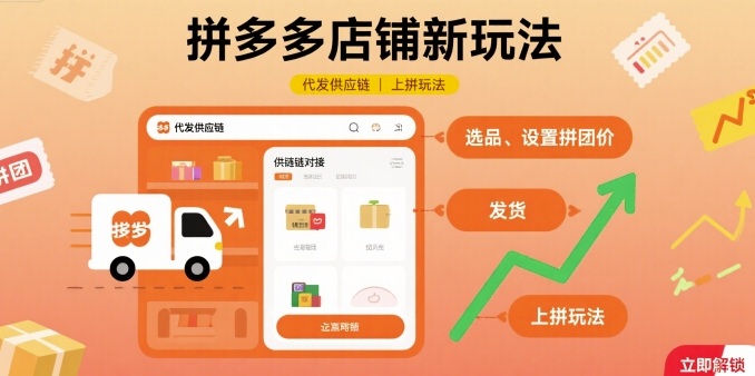 拼多多店铺新玩法，代发供应链上拼玩法-湘创网