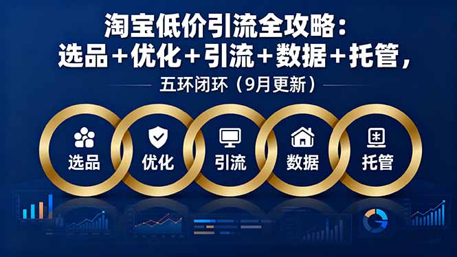 （16009期）淘宝低价引流全攻略：选品＋优化＋引流＋数据＋托管，五环闭环（9月更新）-湘创网